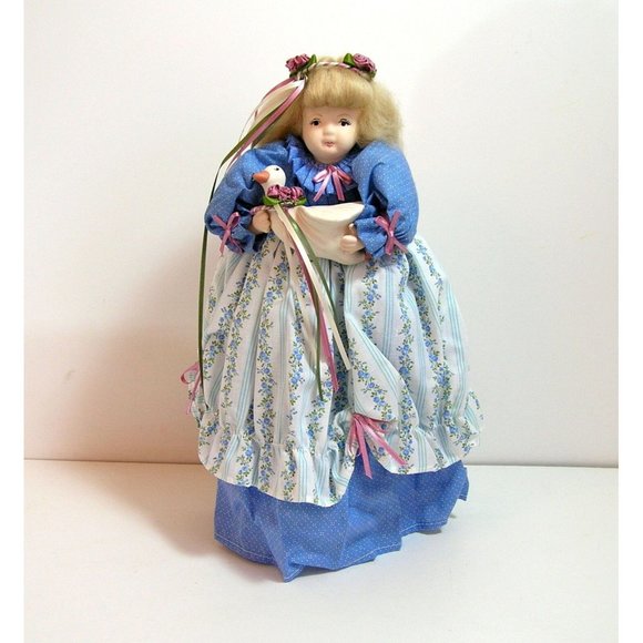 Handmade Collectible Doll, 14", Just Ducky, Country Girl With Duck - Picture 2 of 5